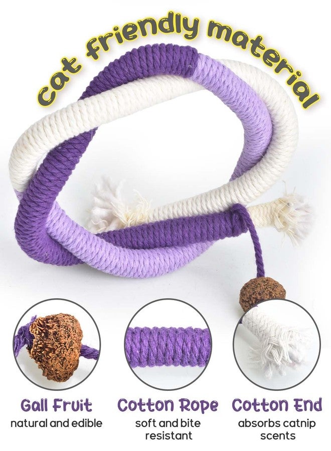 CAPHONT 6 PCS Cat Toys Chew Ropes, 27" Cat Rope Toys with 3 Bags of Catnip and Silvervine Sticks for Kittens and Cats Teeth Cleaning and Dental Care - Image 3